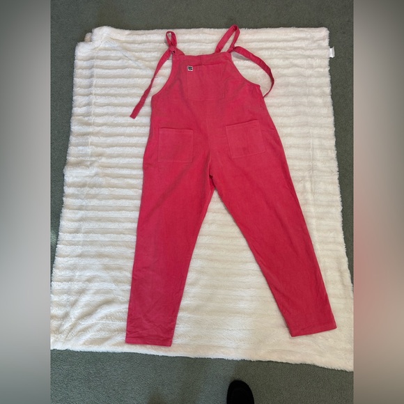 Lucy & Yak Original Dungaree Organic Corduroy Pink Punch Size UK 14 US 10 - Picture 4 of 9